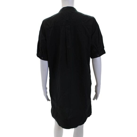 J Crew Womens Cotton Short Sleeve Button-Up Shirt Dress Black Size XS - Picture 3 of 5